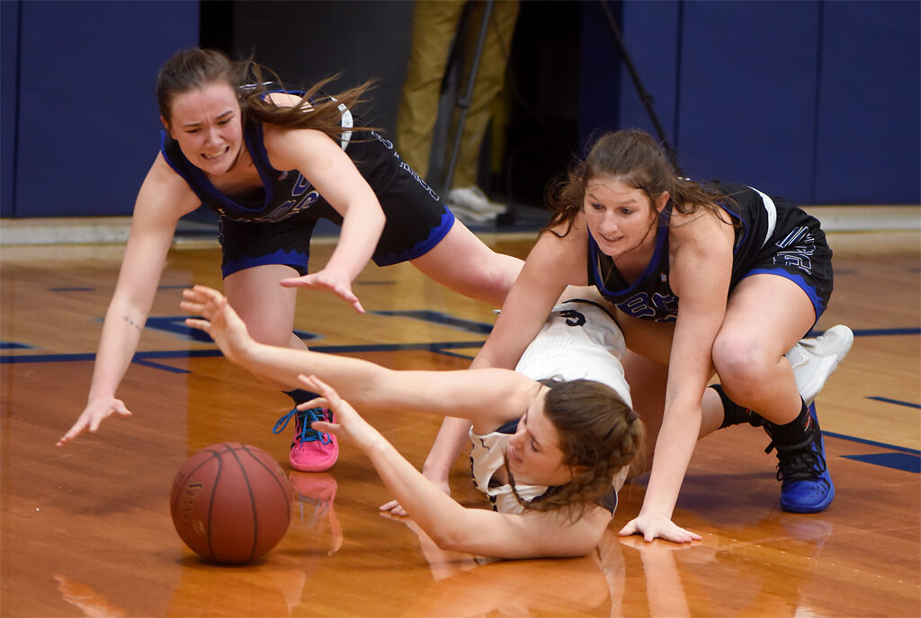 Central Baptist's Holly Allen, left, and Riley Bridges